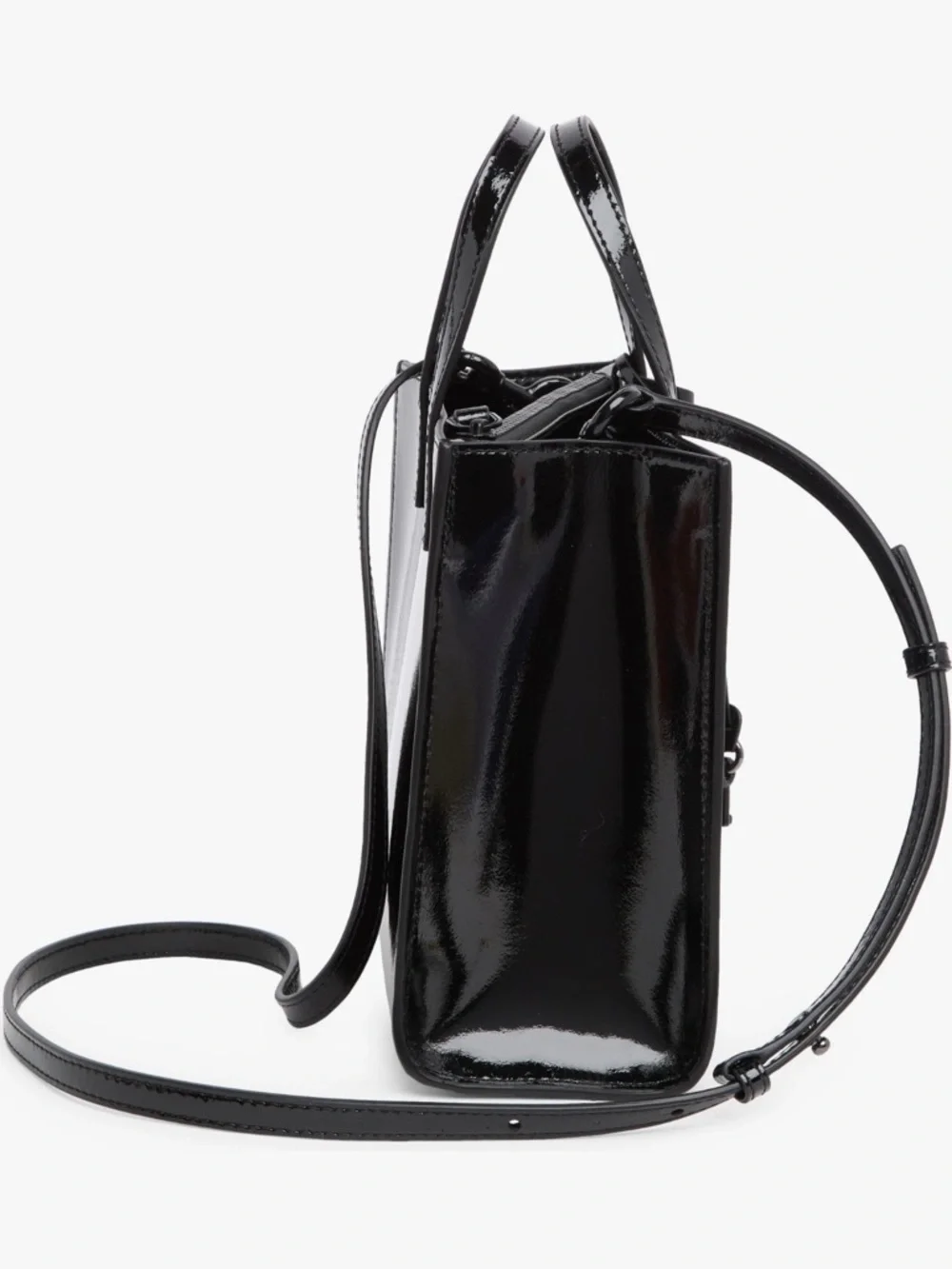 Marc Jacobs Mini Grind Tote Bag Leather Crossbody Satchel Black NWT - Picture 4 of 5